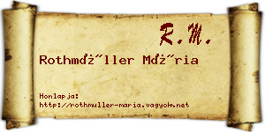 Rothmüller Mária névjegykártya